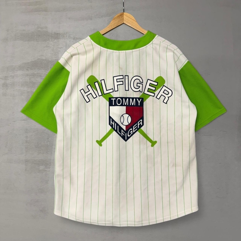 RARE‎ Vintage Tommy Hilfiger 90s Baseball Streetwear Jersey Size Medium